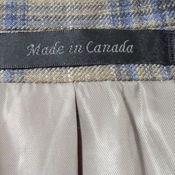 TailoRed Loro Piana Blazer Mens Sz 44R Plaid 2 Button Silk Wool Linen Blend - Picture 6 of 16